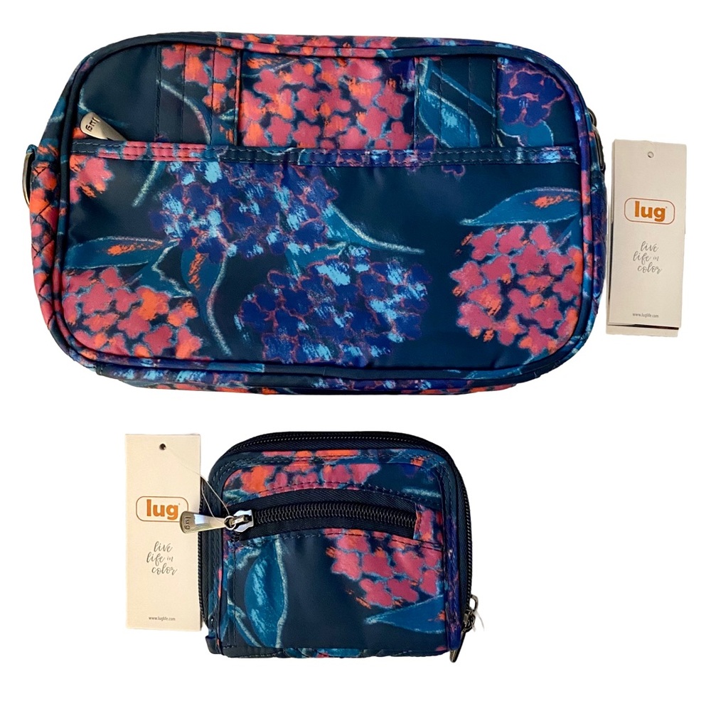 Lug Carousel Crossbody & Splits Wallet Hydrangea Navy - Picture 2 of 16